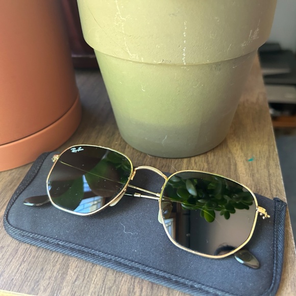 Ray Ban Hexagonal Flat Lens Sunglasses